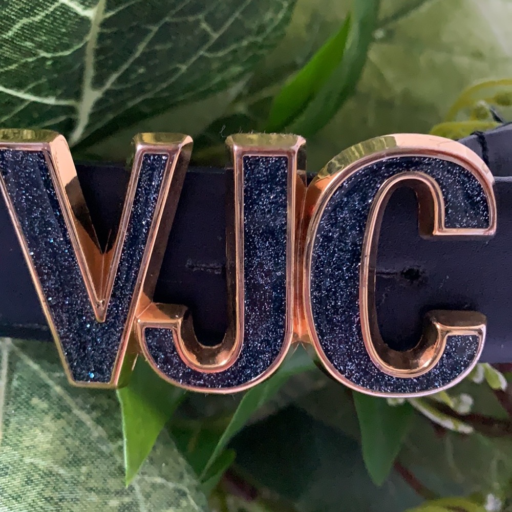 Vintage AUTHENTIC Versace Jeans Couture navy blue belt size XXS-XS